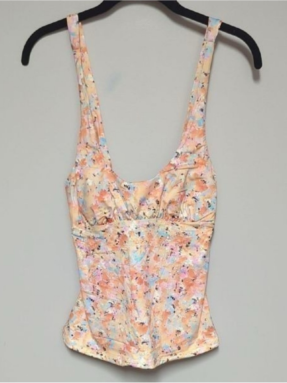 Girls' Peach Floral One-Piece Swimsuit